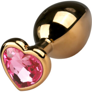 EasyToys: Metal Butt Plug No. 7 with Heart, medium, guld/rosa