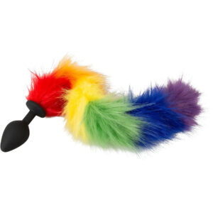You2Toys: Long Fluffy Tail Butt Plug, regnbågsfärg